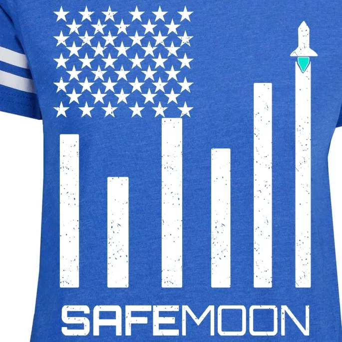 Safemoon To The Moon Crypto Blockchain Flag Enza Ladies Jersey Football T-Shirt