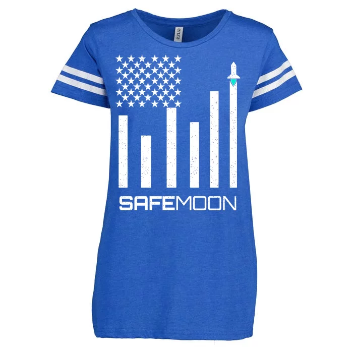 Safemoon To The Moon Crypto Blockchain Flag Enza Ladies Jersey Football T-Shirt