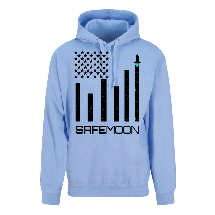 Safemoon To The Moon Crypto Blockchain Flag Unisex Surf Hoodie