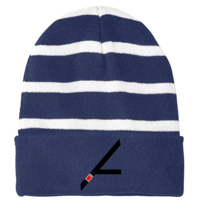 Safety Seat Belt Striped Beanie with Solid Band