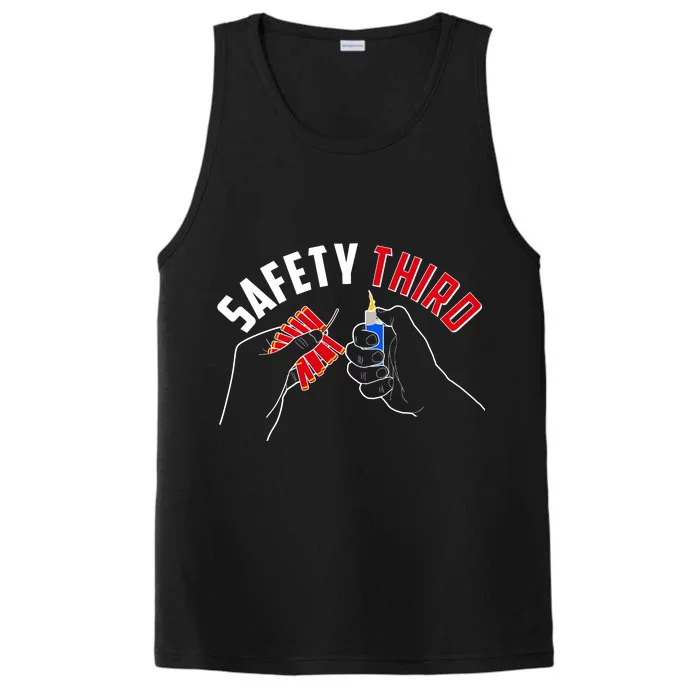 Safety Third Firecrackers Fourth of July Performance Tank