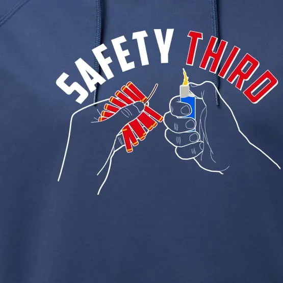 Safety Third Firecrackers Fourth of July Performance Fleece Hoodie