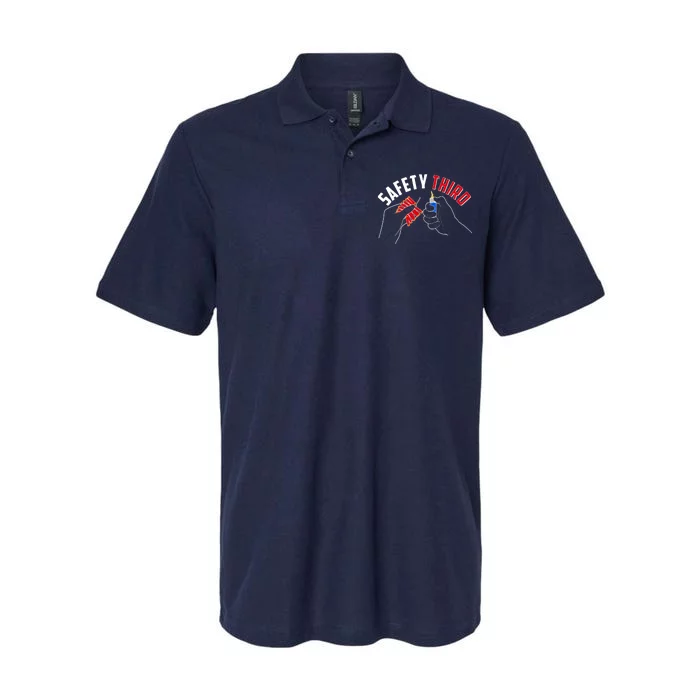 Safety Third Firecrackers Fourth of July Softstyle Adult Sport Polo