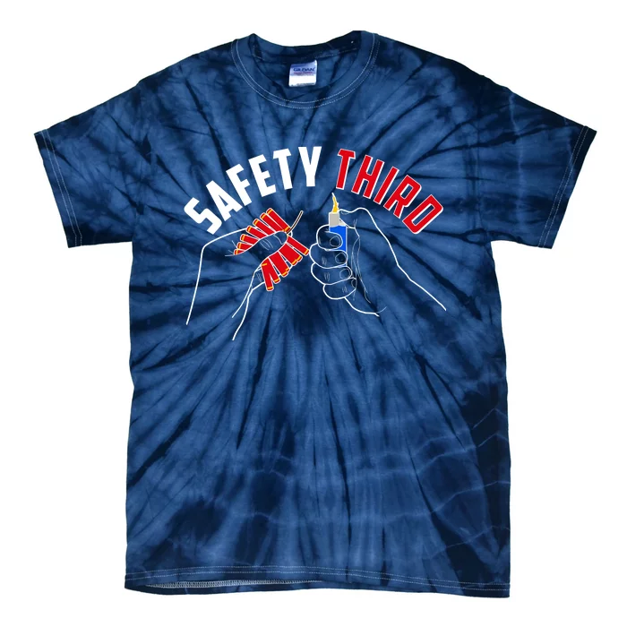 Safety Third Firecrackers Fourth of July Tie-Dye T-Shirt