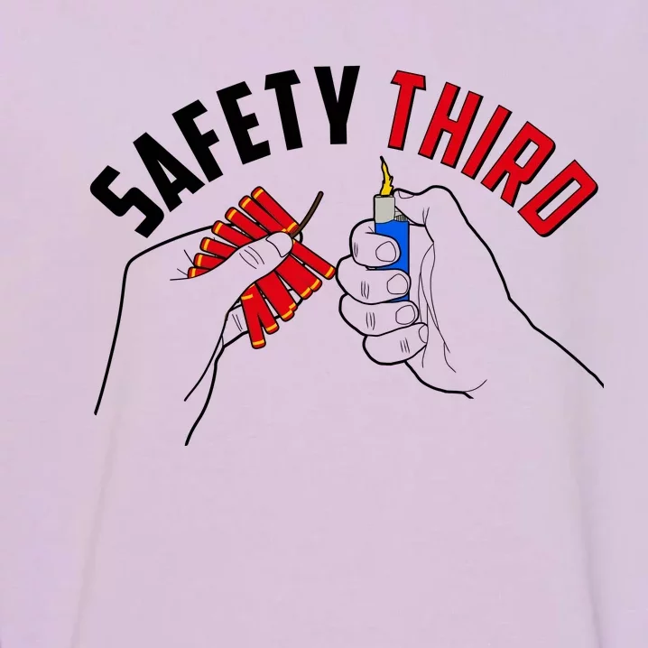 Safety Third Firecrackers Fourth of July Garment-Dyed Sweatshirt