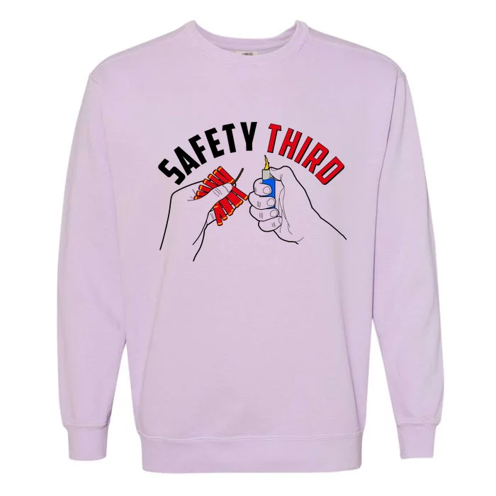 Safety Third Firecrackers Fourth of July Garment-Dyed Sweatshirt