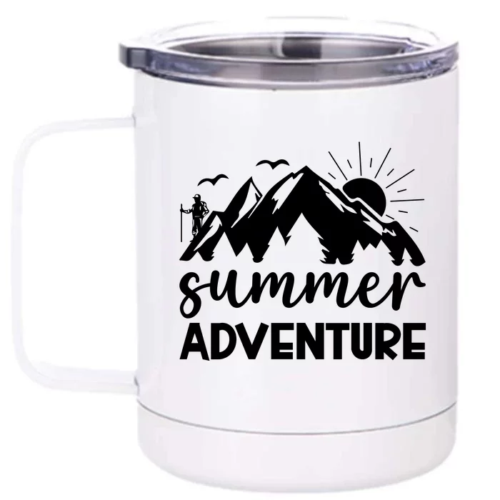 Summer Adventure Graphic Front & Back 12oz Stainless Steel Tumbler Cup