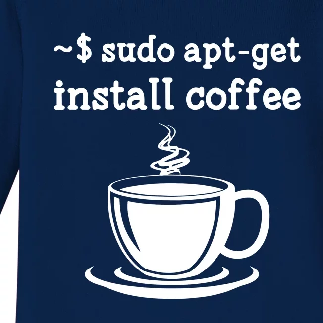 Sudo Apt Get Install Coffee Baby Long Sleeve Bodysuit