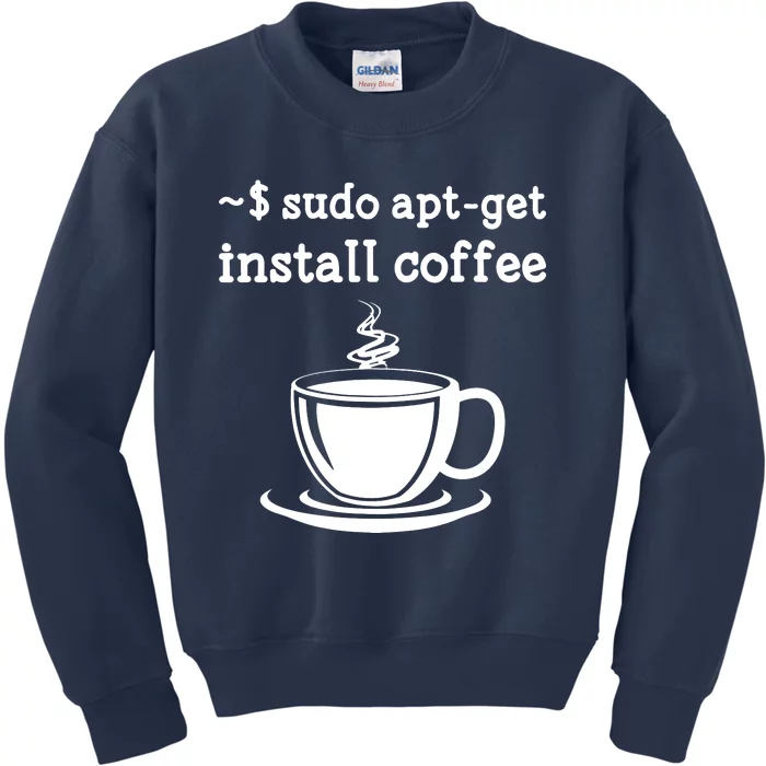 Sudo Apt Get Install Coffee Kids Sweatshirt