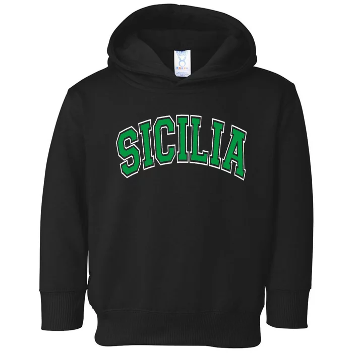 Sicilia Arched Green Text Toddler Hoodie