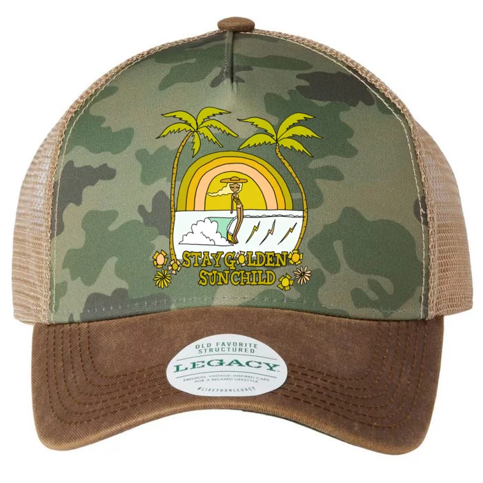 Stay A Golden Sun Summer Vibes Beach Vacay Summertime Gift Legacy Tie Dye Trucker Hat