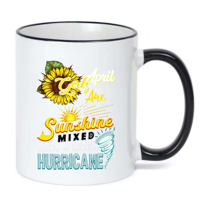 Sunflower April Girl Are Sunshine Mixed With Hurricane Gift Black Color Changing Mug