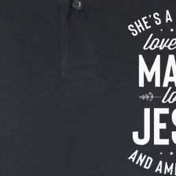 Shes A Good Girl Loves Her Mama Loves Jesus And America Too Softstyle Adult Sport Polo