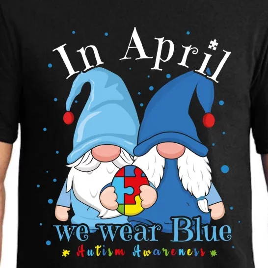 Support Advocate Gnomes In April Blue Utism Awareness Gift Pajama Set