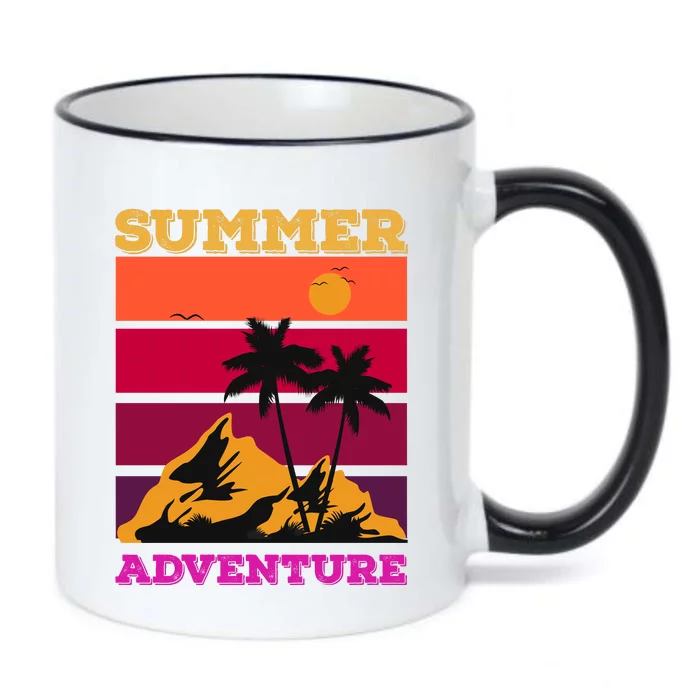 Summer Adventure Graphic Black Color Changing Mug