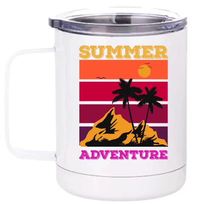 Summer Adventure Graphic Front & Back 12oz Stainless Steel Tumbler Cup