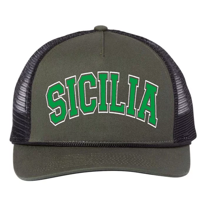 Sicilia Arched Green Retro Rope Trucker Hat Cap