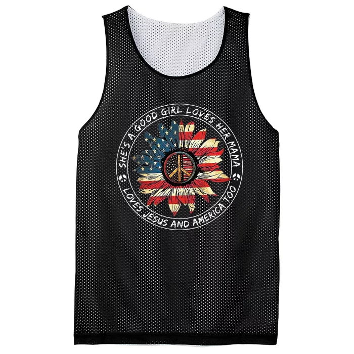 SheS A Good Girl Loves Her Mama Loves Jesus And America Too Mesh Reversible Basketball Jersey Tank