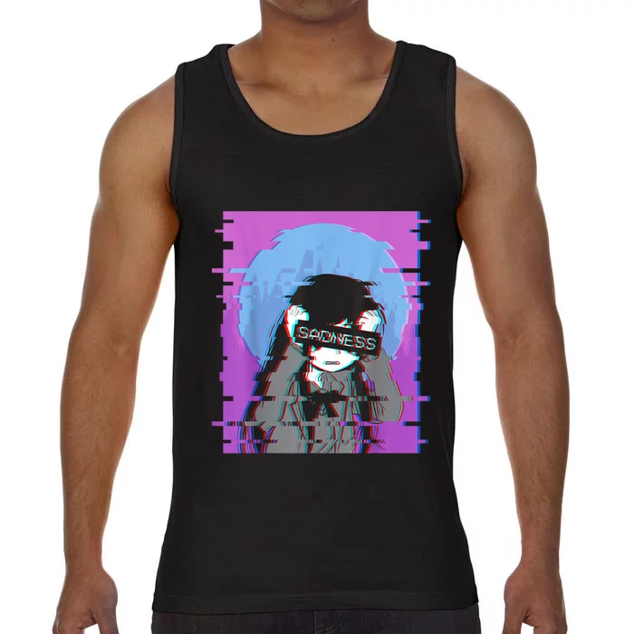 Sad Anime Girl Japanese Aesthetic Vaporwave Anime Otaku Comfort Colors® Tank Top