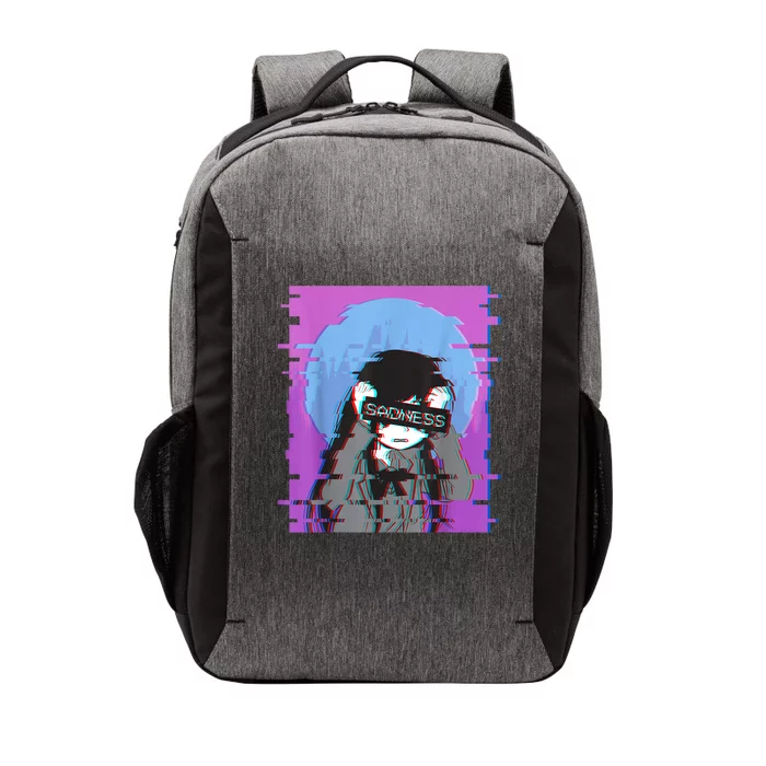 Sad Anime Girl Japanese Aesthetic Vaporwave Anime Otaku Vector Backpack