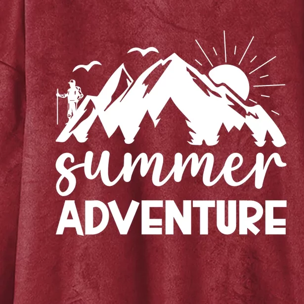 Summer Adventure Graphic Hooded Wearable Blanket