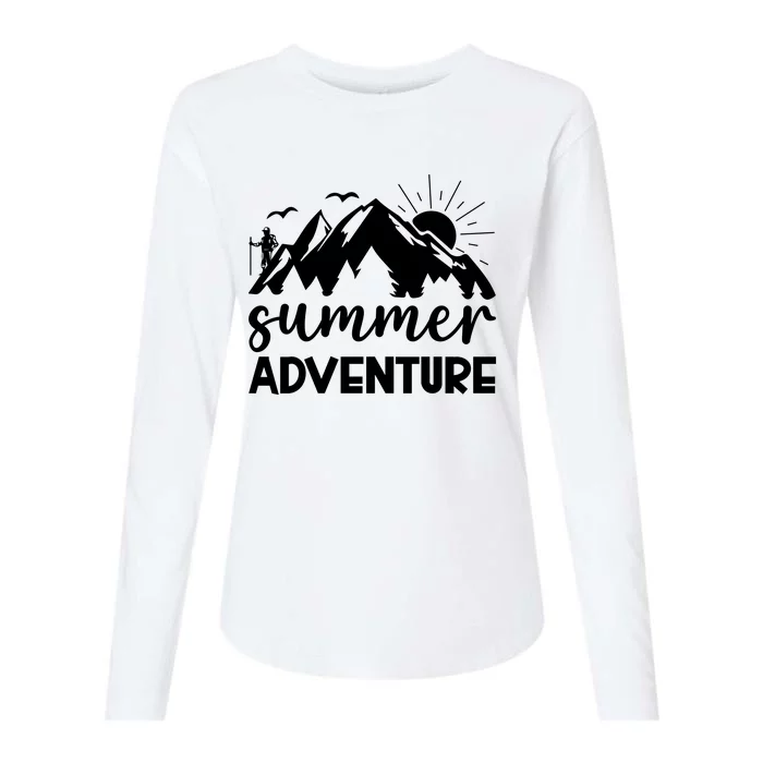 Summer Adventure Graphic Womens Cotton Relaxed Long Sleeve T-Shirt