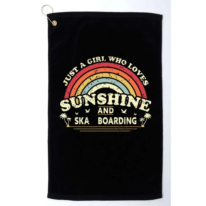 Skateboard A Girl Who Loves Sunshine Skateboarding Platinum Collection Golf Towel