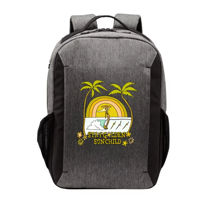 Stay A Golden Sun Summer Vibes Beach Vacay Summertime Great Gift Vector Backpack