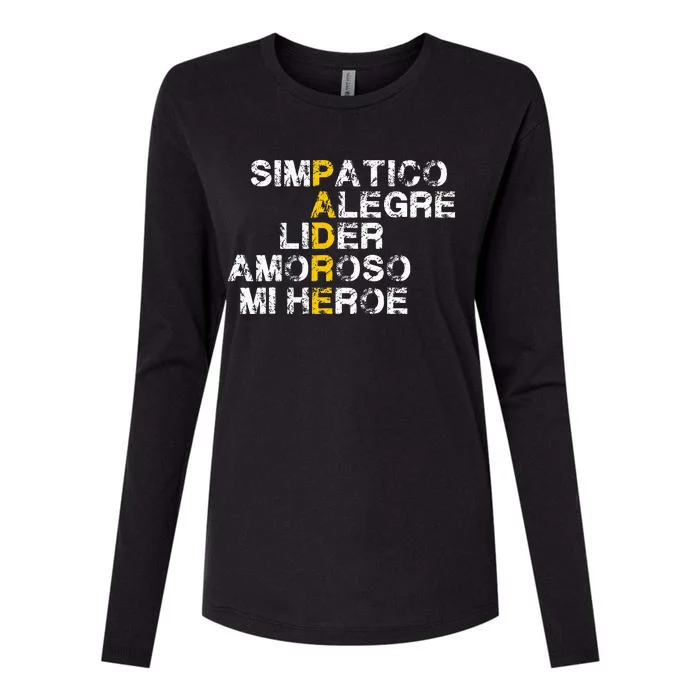 Spanish Acronym Gift For Fathers Day Womens Cotton Relaxed Long Sleeve T-Shirt