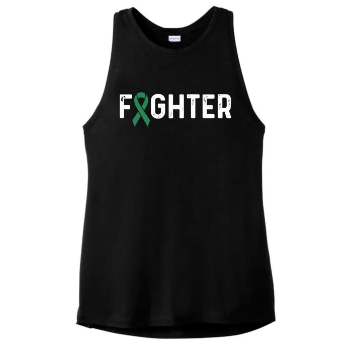 Scoliosis Awareness Green Ribbon Fighter Gift Ladies Tri-Blend Wicking Tank