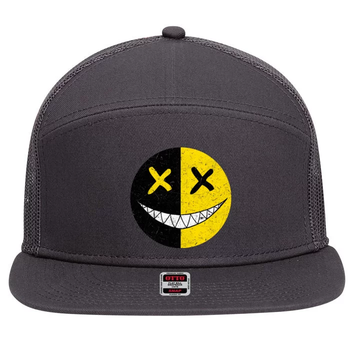 Street Abstract Graffiti Smile X Face 7 Panel Mesh Trucker Snapback Hat