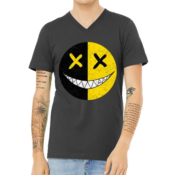 Street Abstract Graffiti Smile X Face V-Neck T-Shirt