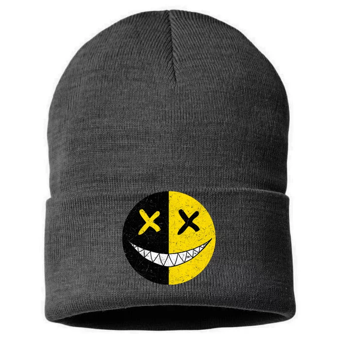 Street Abstract Graffiti Smile X Face Sustainable Knit Beanie