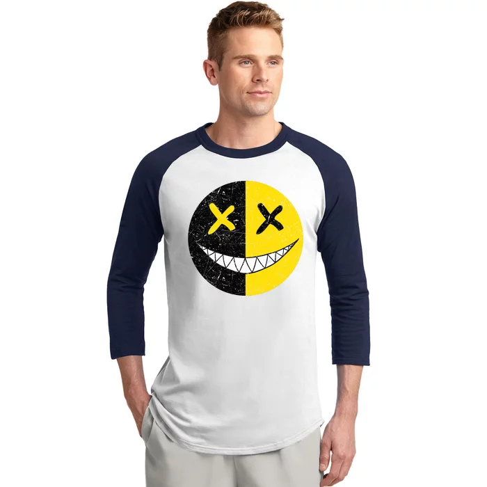 Street Abstract Graffiti Smile X Face Baseball Sleeve Shirt