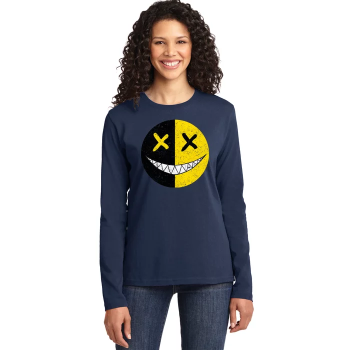 Street Abstract Graffiti Smile X Face Ladies Long Sleeve Shirt