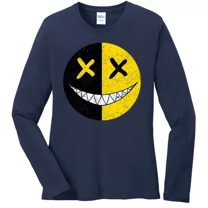 Street Abstract Graffiti Smile X Face Ladies Long Sleeve Shirt