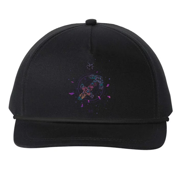 Sagittarius Floral Zodiac Snapback Five-Panel Rope Hat