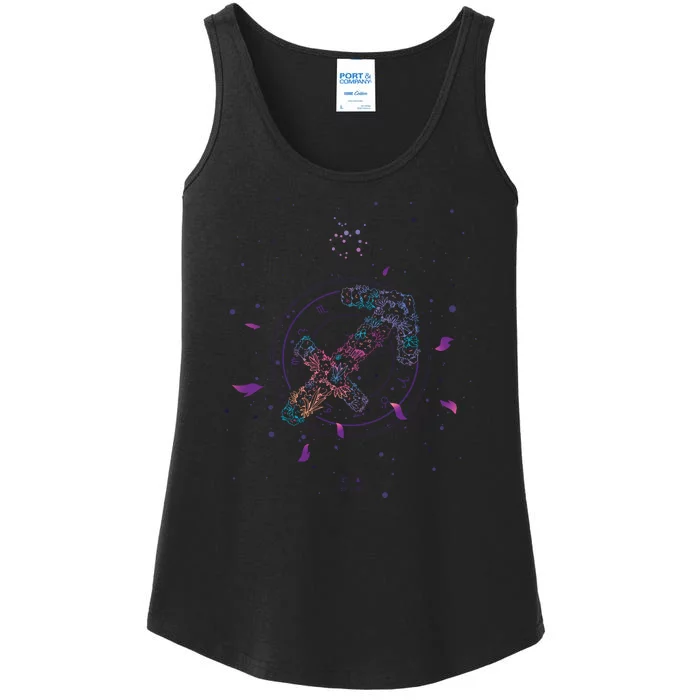 Sagittarius Floral Zodiac Ladies Essential Tank