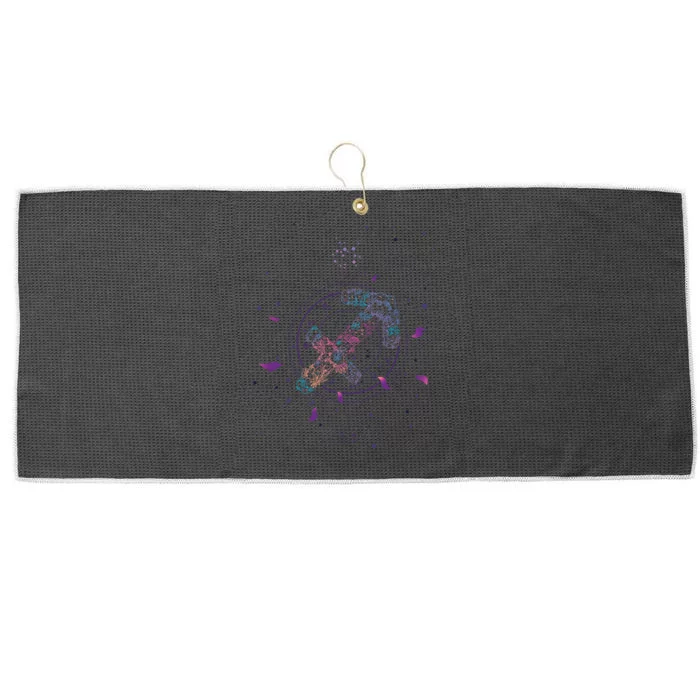 Sagittarius Floral Zodiac Large Microfiber Waffle Golf Towel