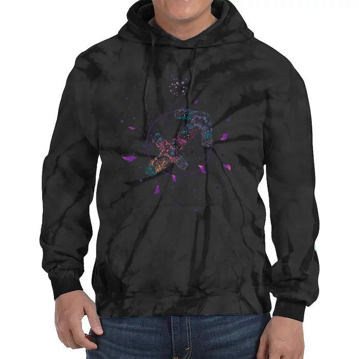 Sagittarius Floral Zodiac Tie Dye Hoodie