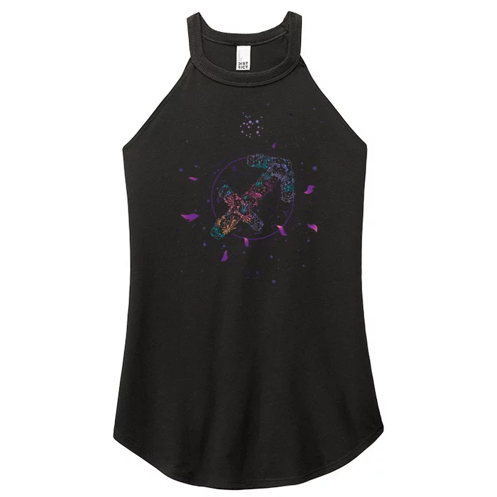 Sagittarius Floral Zodiac Women’s Perfect Tri Rocker Tank