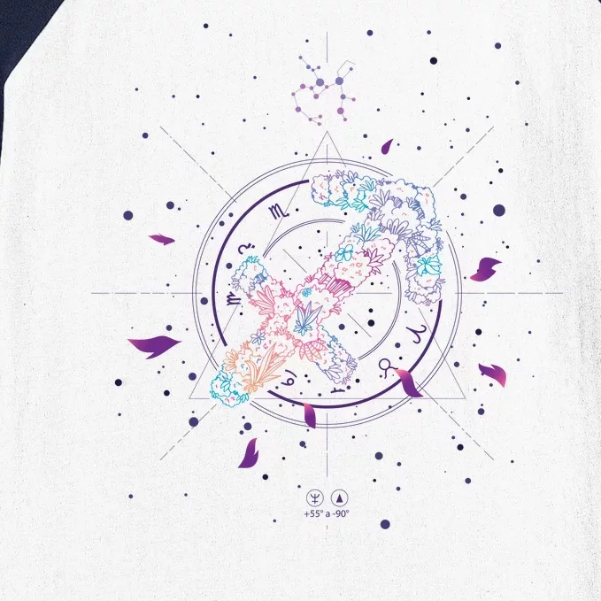 Sagittarius Floral Zodiac Baseball Sleeve Shirt