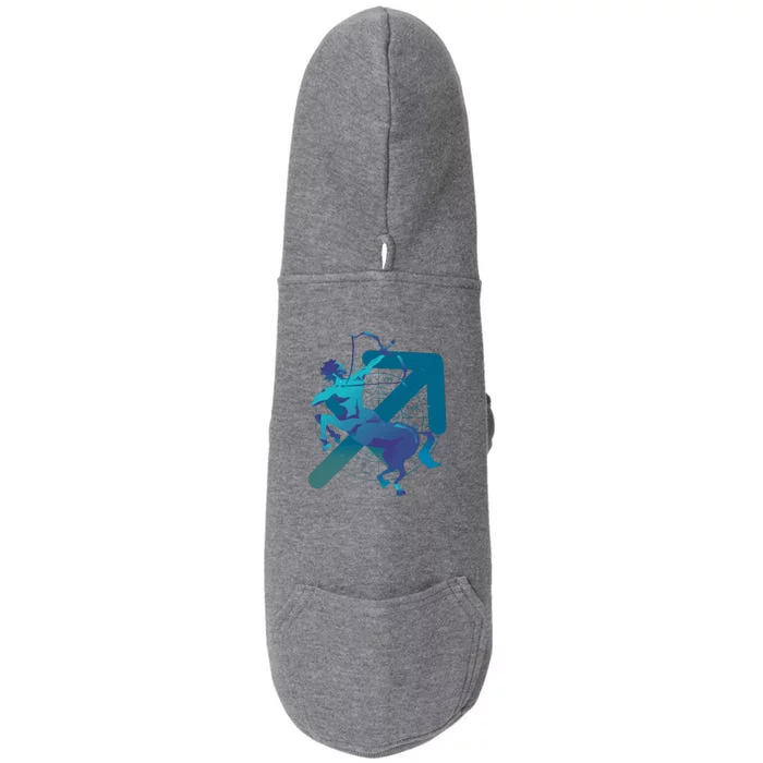 Sagittarius Zodiac Symbol Doggie 3-End Fleece Hoodie