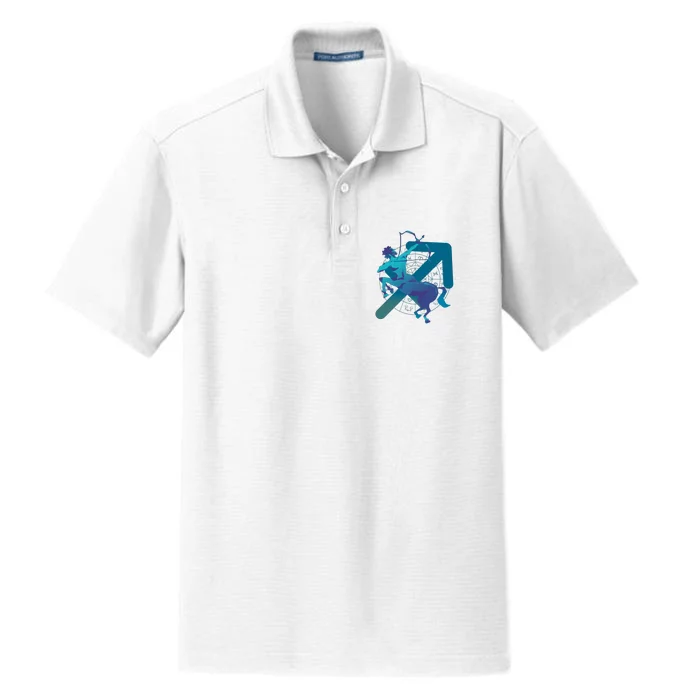 Sagittarius Zodiac Symbol Dry Zone Grid Performance Polo