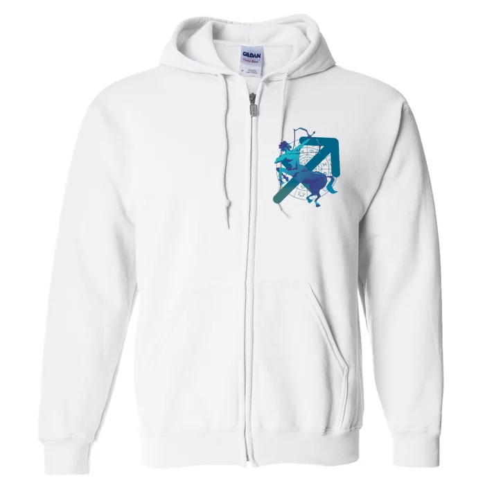 Sagittarius Zodiac Symbol Full Zip Hoodie