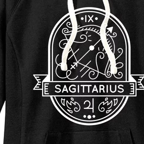 Sagittarius Zodiac Symbol Design Women's Fleece Hoodie