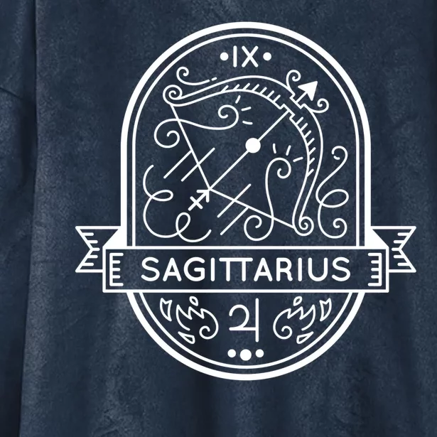 Sagittarius Zodiac Symbol Design Hooded Wearable Blanket