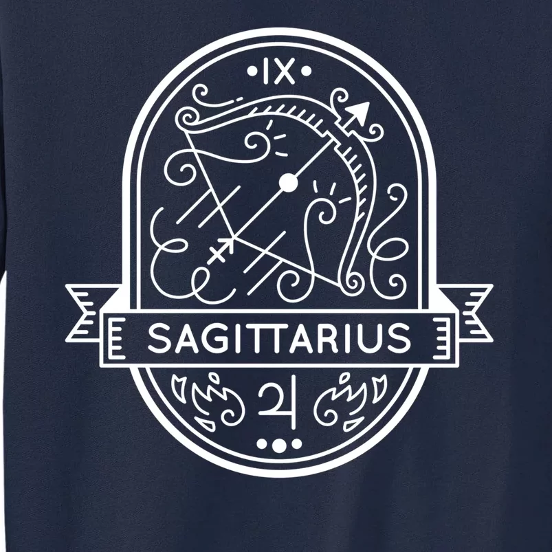 Sagittarius Zodiac Symbol Design Tall Sweatshirt