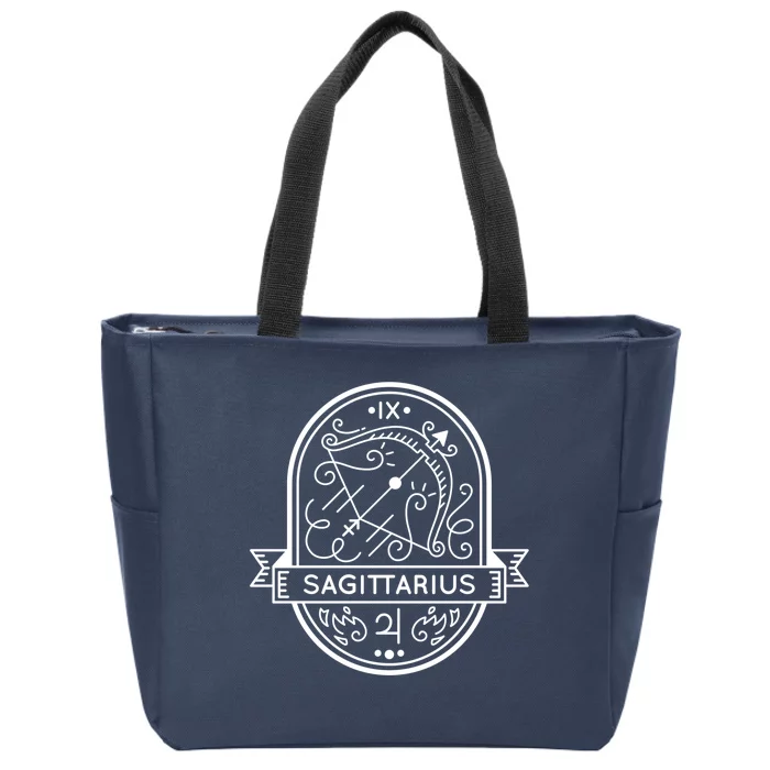 Sagittarius Zodiac Symbol Design Zip Tote Bag