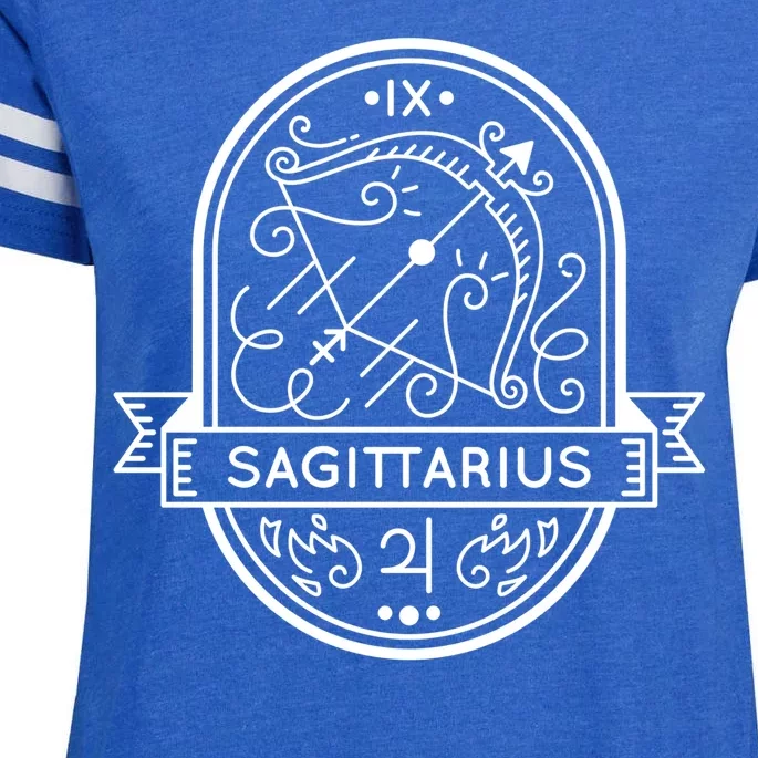 Sagittarius Zodiac Symbol Design Enza Ladies Jersey Football T-Shirt